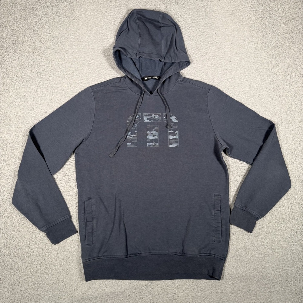 Travis Mathew Shirt Mens Medium Blue Pullover Hoodie Lightweight Viscose Blend